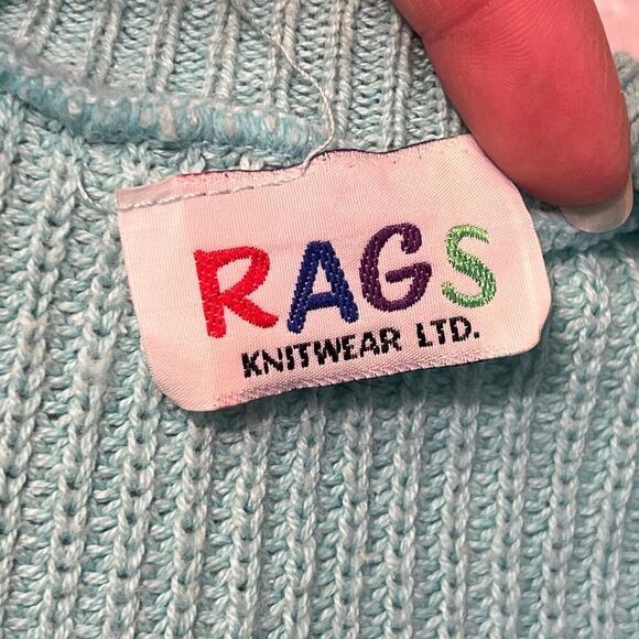 Rags Knitwear VINTAGE Womens Chunky Knit Sweater Vest sz S Pastel Twee Cute - Picture 5 of 6